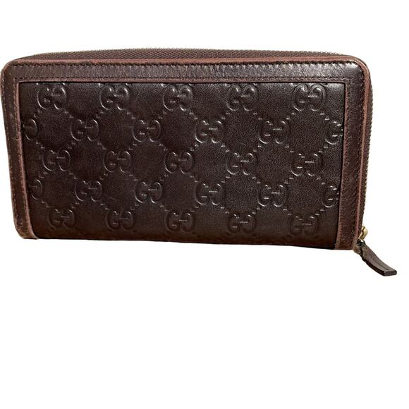 Gucci Guccissima Sukey Zip Around Walnut Brown Wallet - Picture 5 of 12